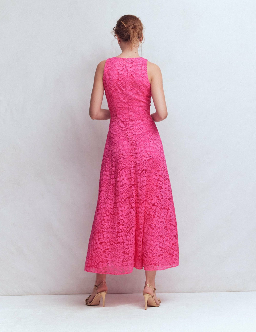Silvia Boned Bodice Maxi Dress-Pink Punch Lace / Boden