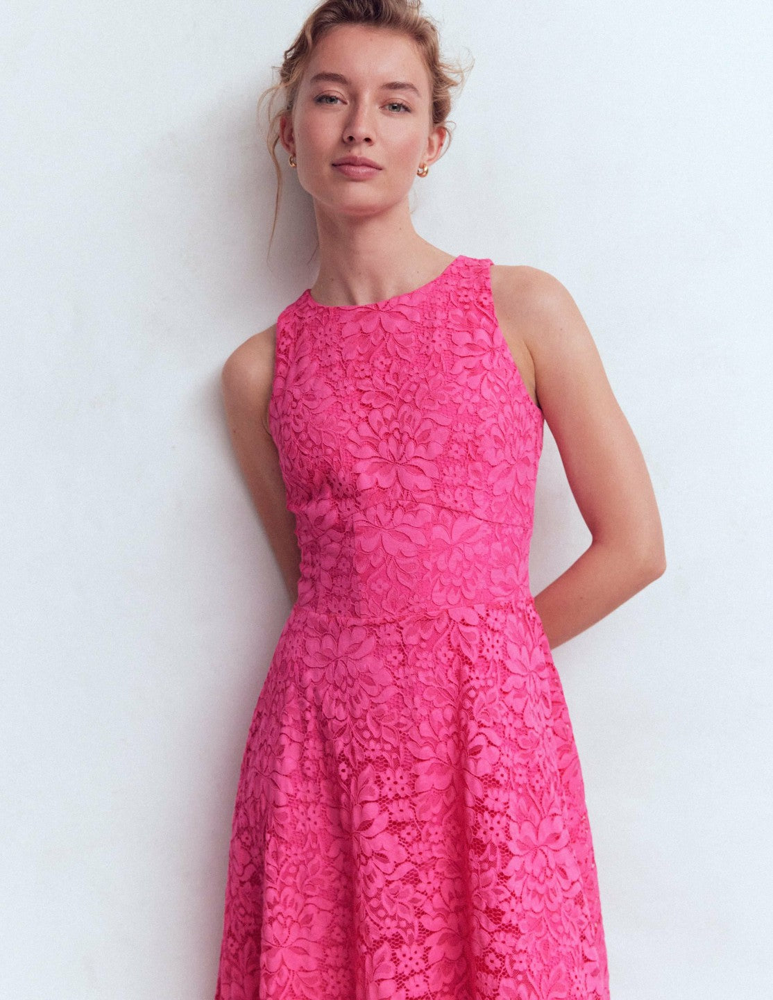 Silvia Boned Bodice Maxi Dress-Pink Punch Lace / Boden
