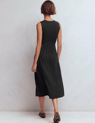 Zara Cross Waist Jersey Dress-Black / Boden Sale