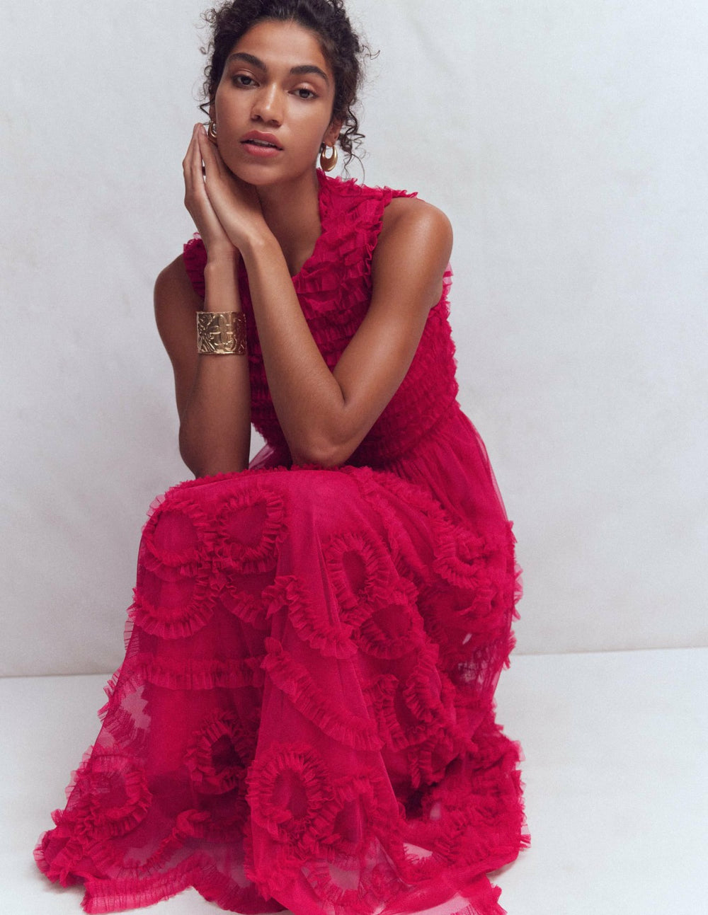 Tulle Bow Party Dress-Vibrant Pink / Boden Online