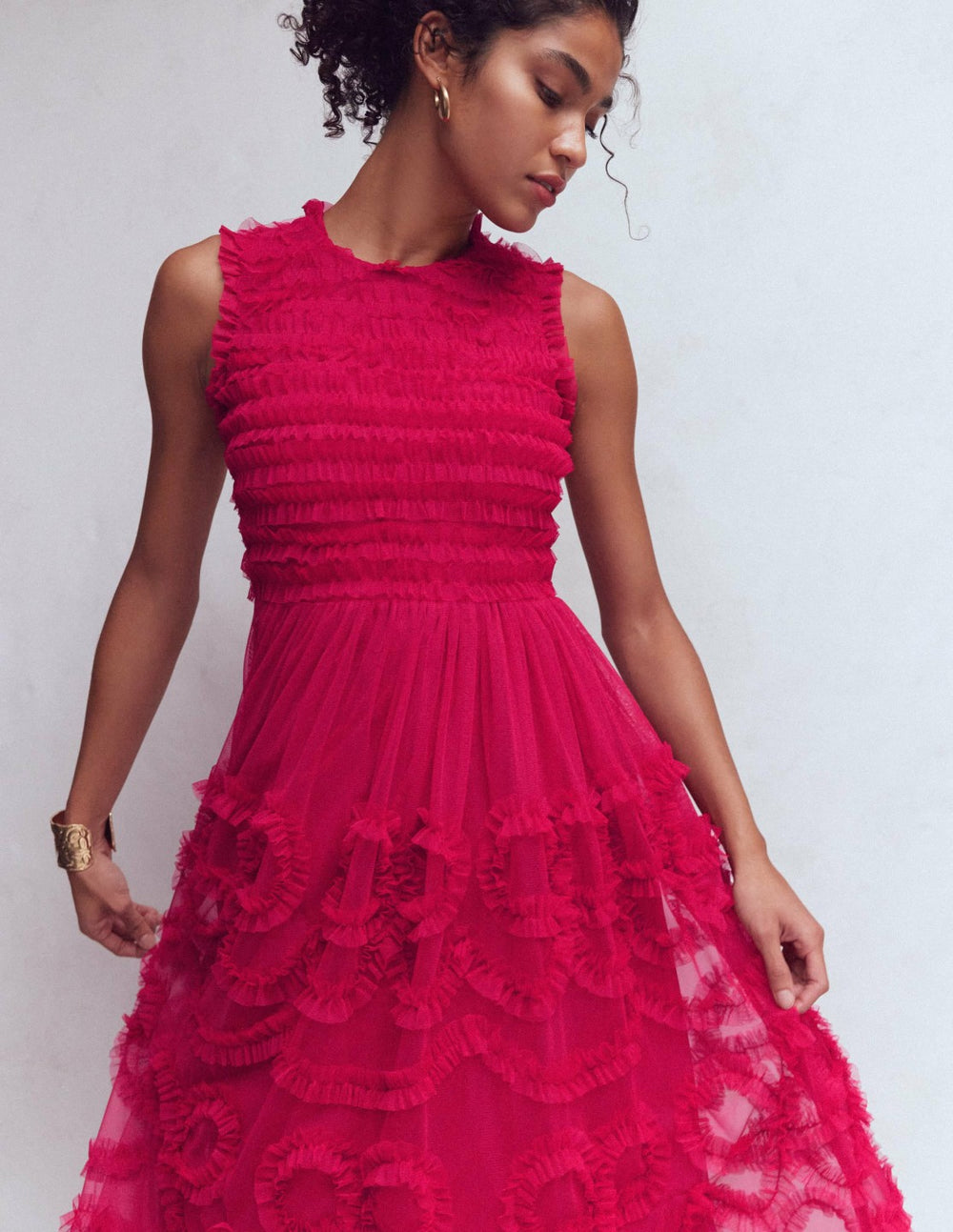 Tulle Bow Party Dress-Vibrant Pink / Boden Online