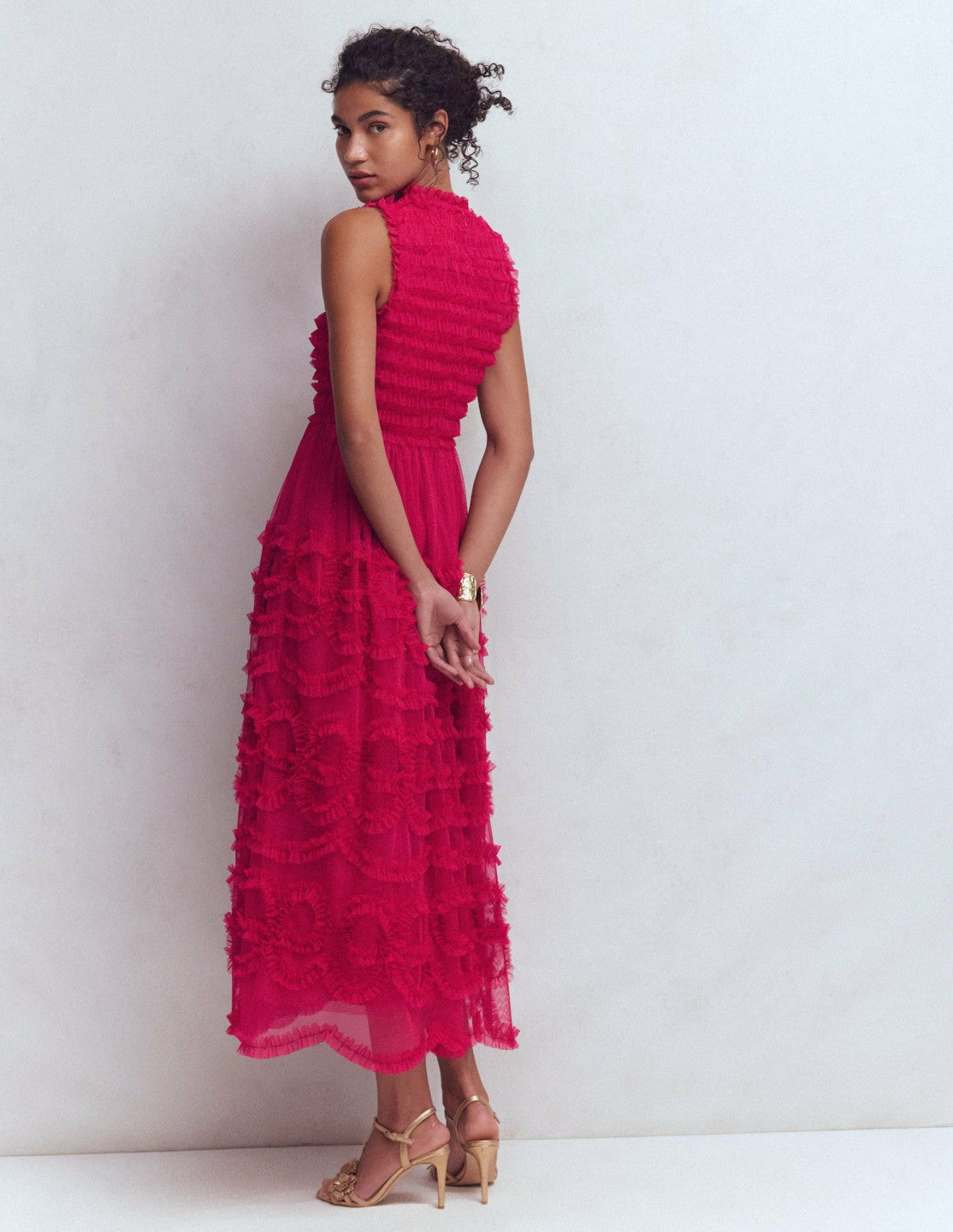 Tulle Bow Party Dress-Vibrant Pink / Boden Online