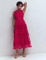 Tulle Bow Party Dress-Vibrant Pink / Boden Online