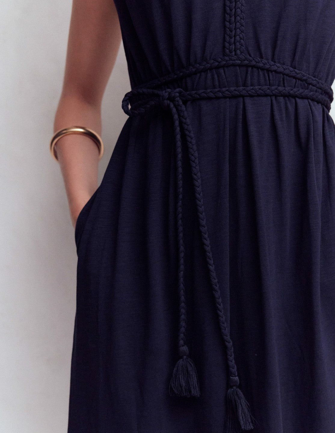 Heidi Ruched Rope Jersey Dress-Navy / Boden Discount