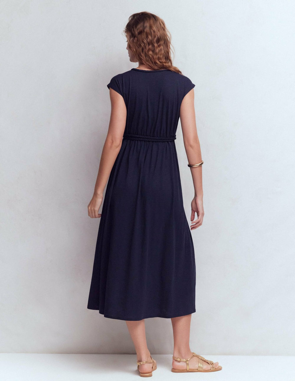 Heidi Ruched Rope Jersey Dress-Navy / Boden Discount
