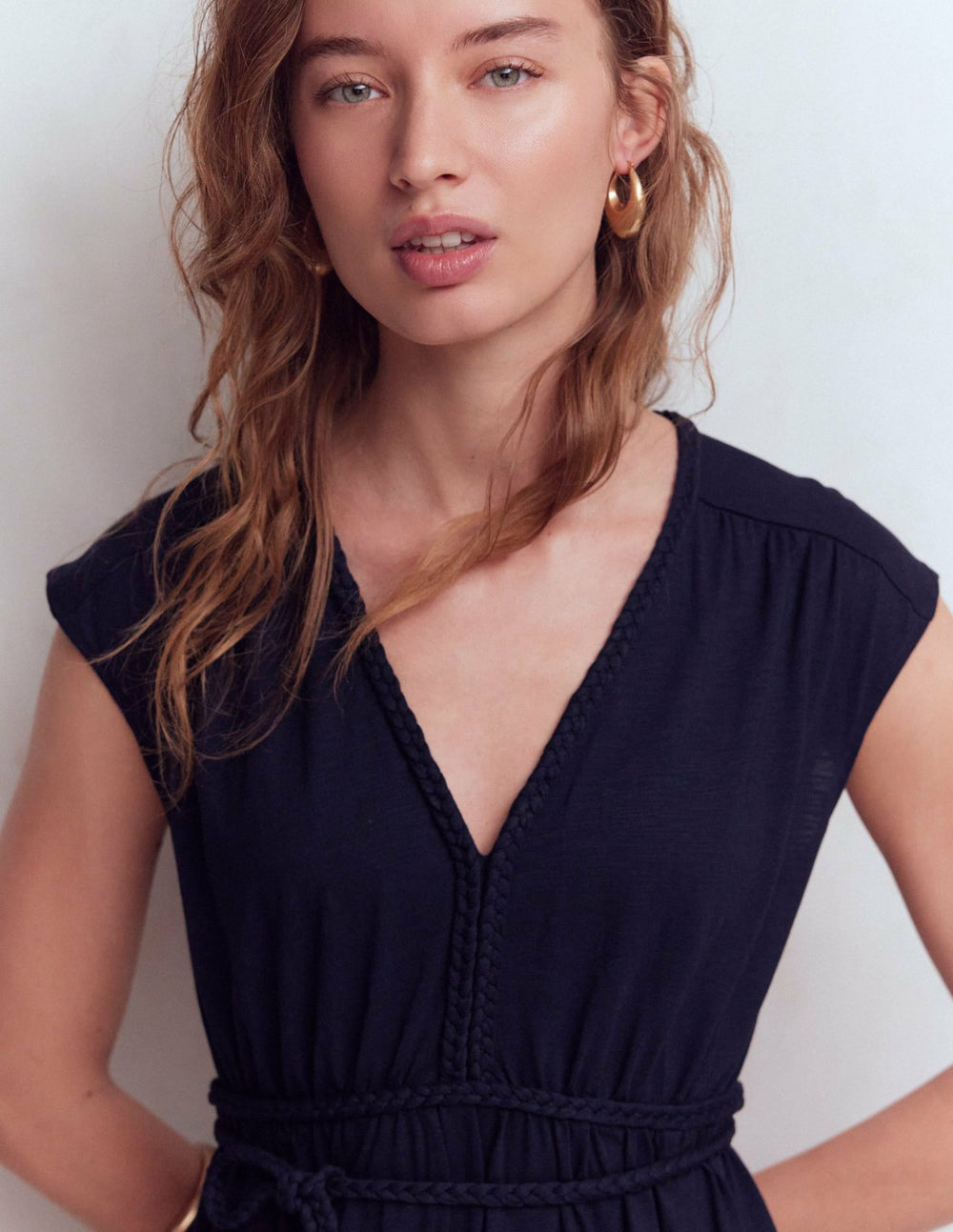 Heidi Ruched Rope Jersey Dress-Navy / Boden Discount