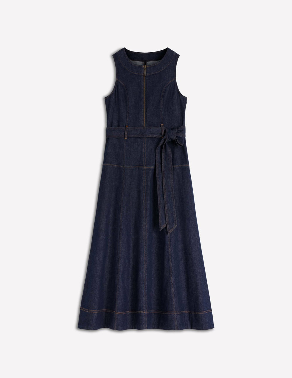 Sleeveless Zip Denim Dress-Indigo Wash / Boden On sale