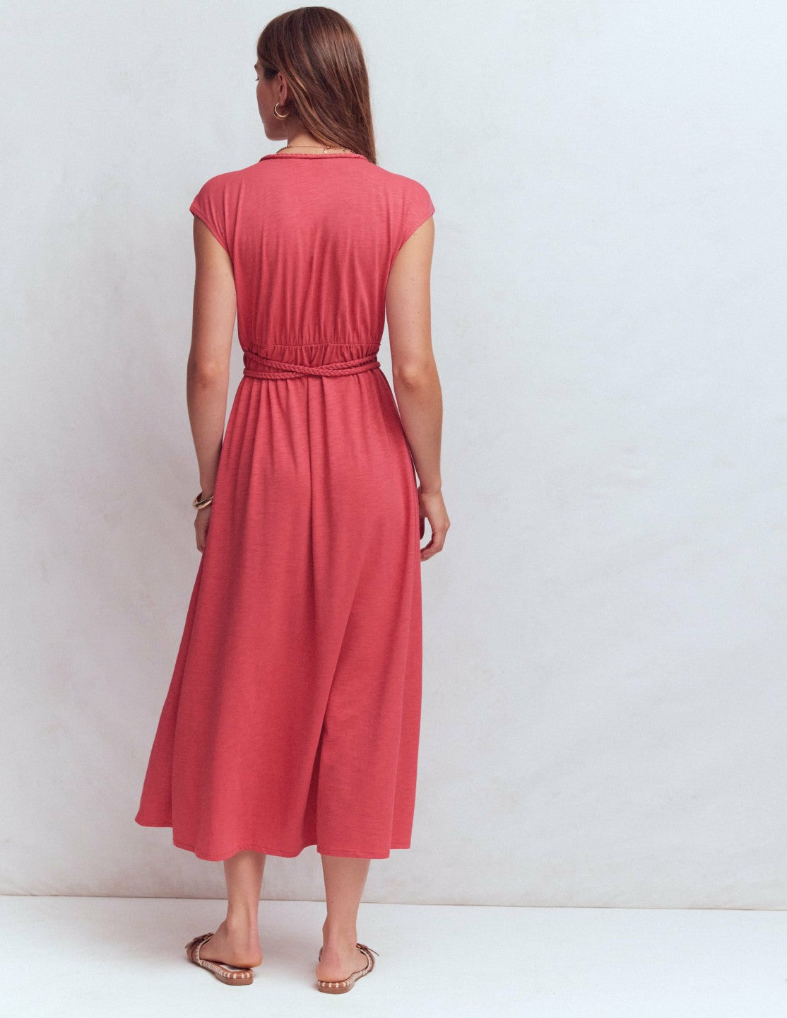 Heidi Ruched Rope Jersey Dress-Winter Blush / Boden Online