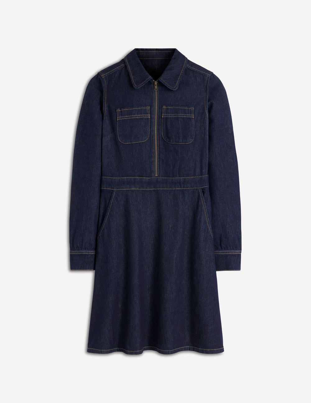 Flippy Denim Shirt Dress-Indigo Denim / Boden Discount
