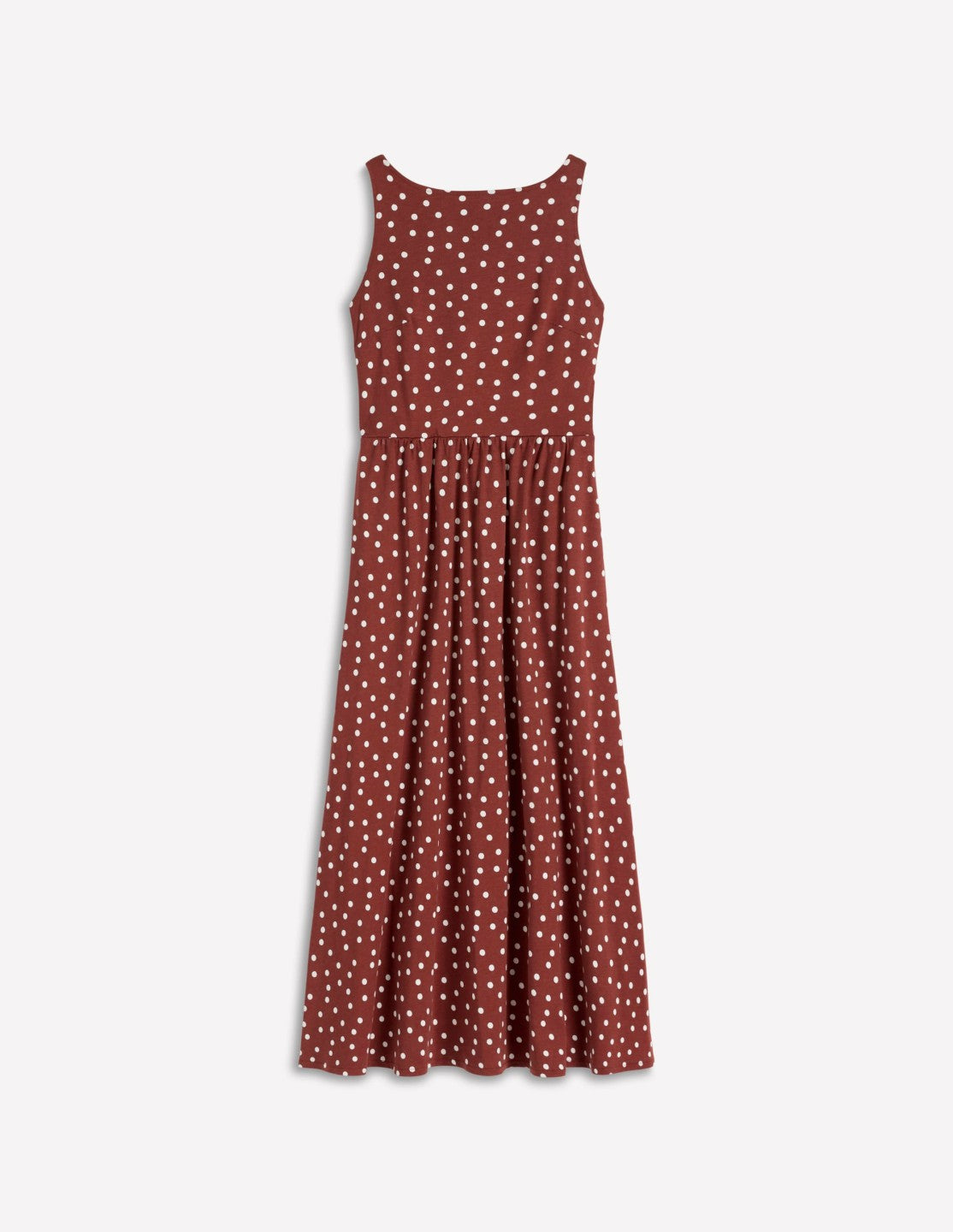 Saoirse Smocked Jersey Dress-Roasted Brown, Painted Dot / Boden us