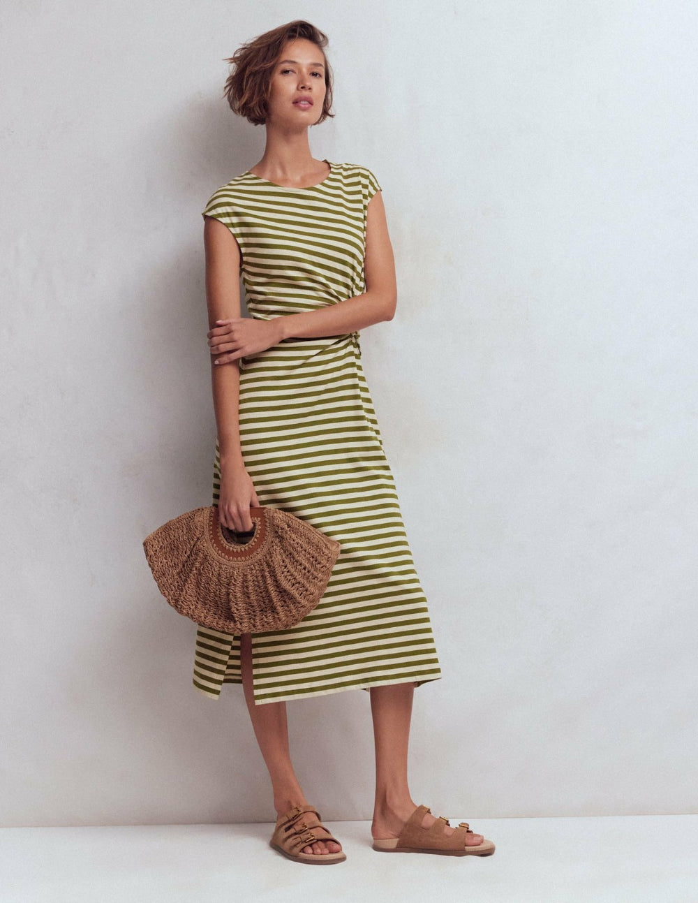 Delilah Twist Midi Dress-Stripe / Boden Sale
