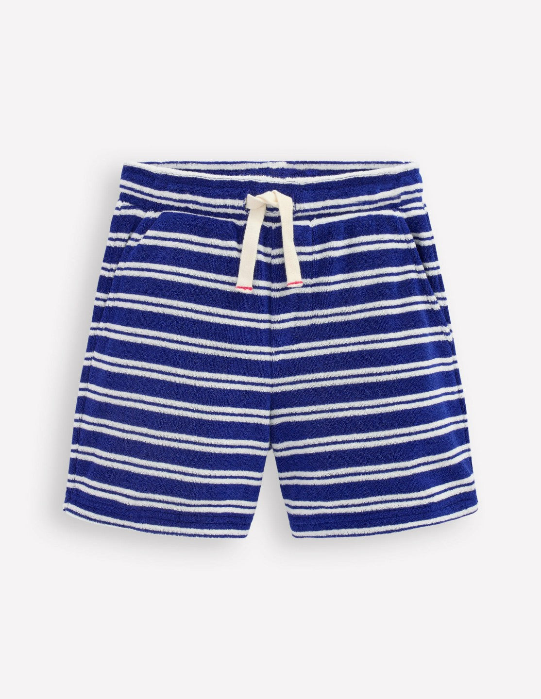 Towelling Shorts-Sapphire Blue and Ivory / Boden Outlet