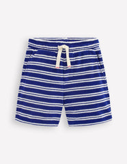 Towelling Shorts-Sapphire Blue and Ivory / Boden Outlet