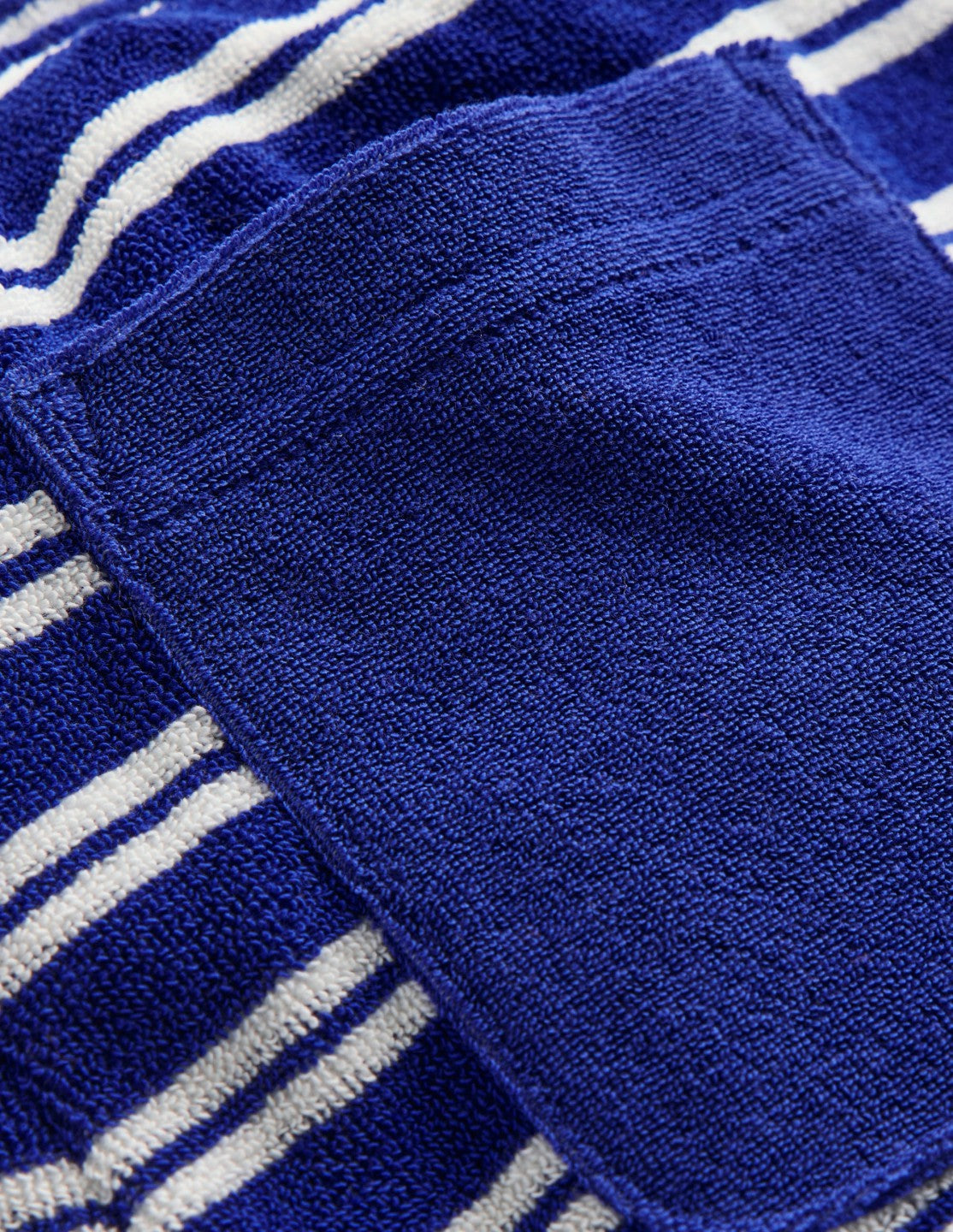 Towelling Shorts-Sapphire Blue and Ivory / Boden Outlet