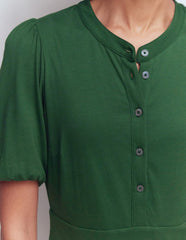 Amber Pleat Jersey Midi Dress-Hunter Green / Boden Discount