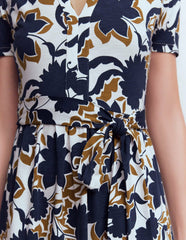 Naomi Jersey Midi Dress-French Navy, Shadow Blossom / Boden On sale