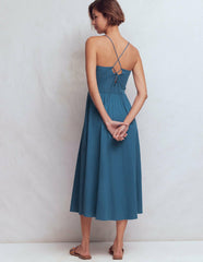 Cross Back Jersey Dress-Tourmaline Blue / Boden us