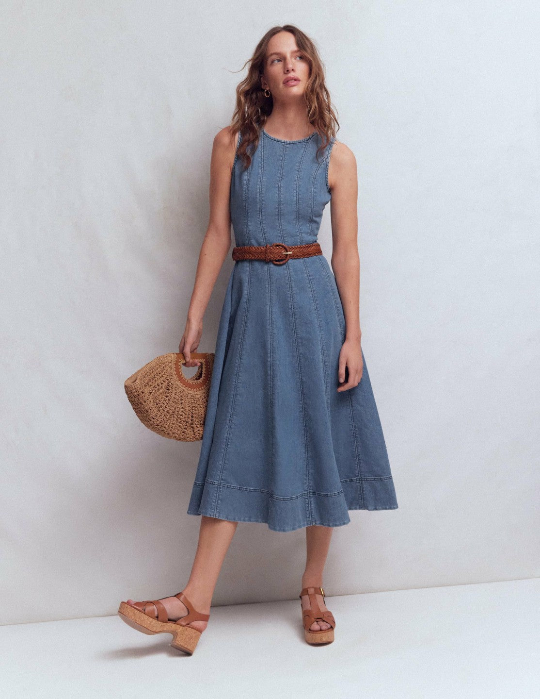 Annet Denim Midi Dress-Mid Vintage / Boden Sale
