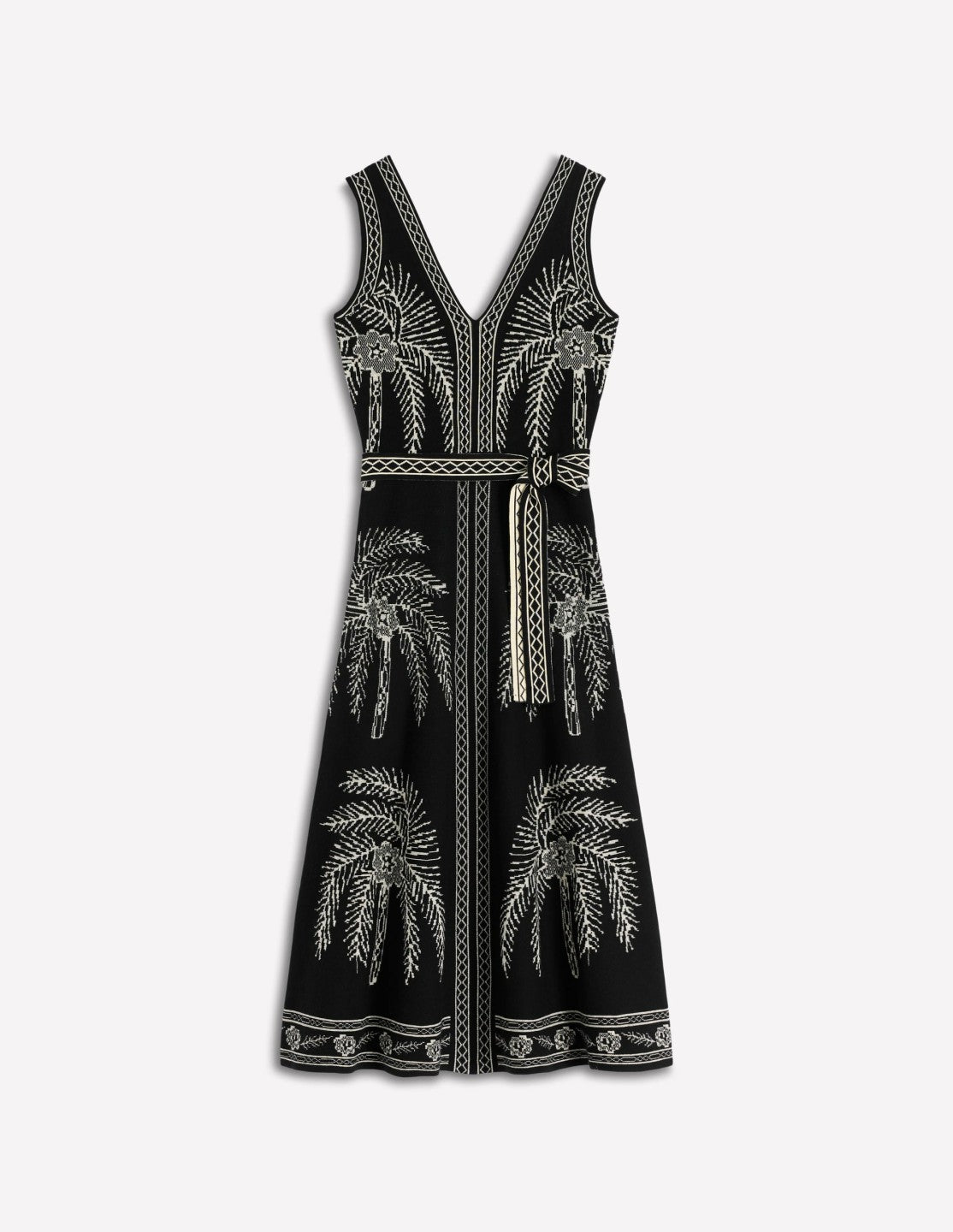 V Neck Jacquard Dress-Palm Jacquard / Boden On sale