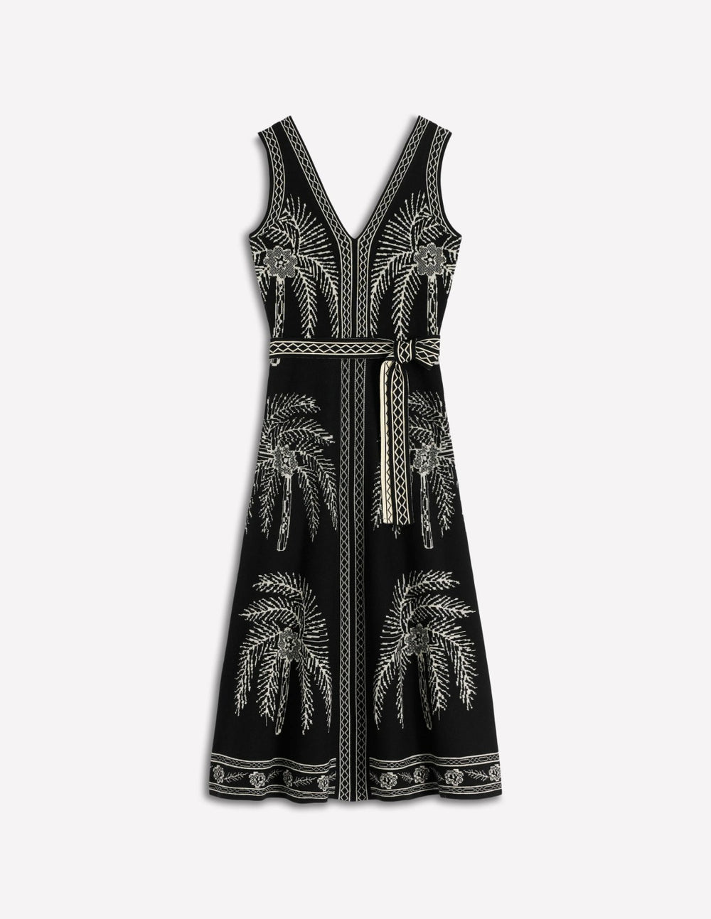 V Neck Jacquard Dress-Palm Jacquard / Boden On sale