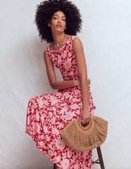 Tamsin Jersey Midi Dress-Spicy Red, Tigers Paradise / Boden us