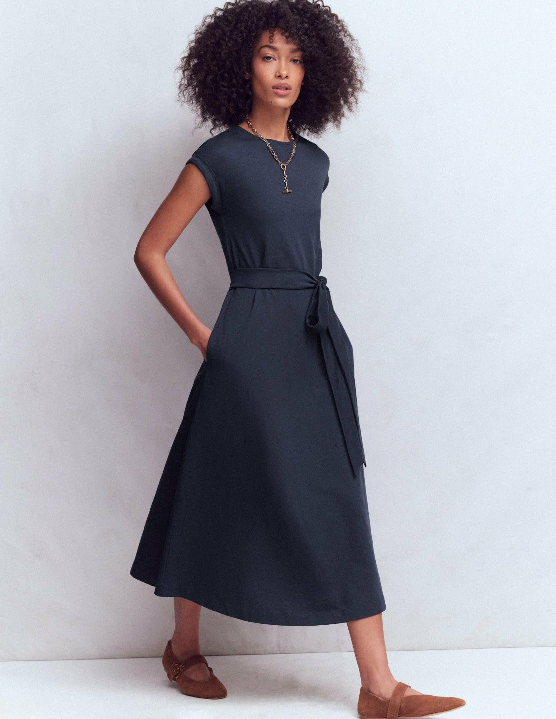 Eve Jersey Midi Dress-Navy / Boden Sale