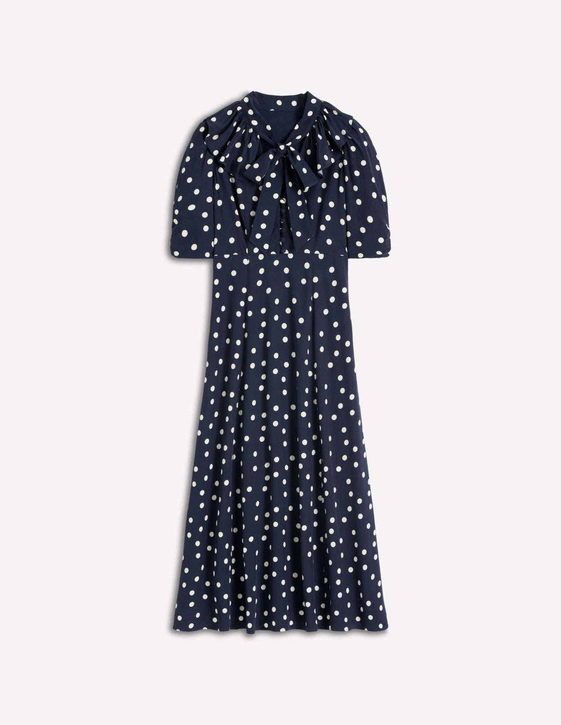 Ruffle Collar Midi Dress-French Navy Painted Spaced Dot / Boden Discount