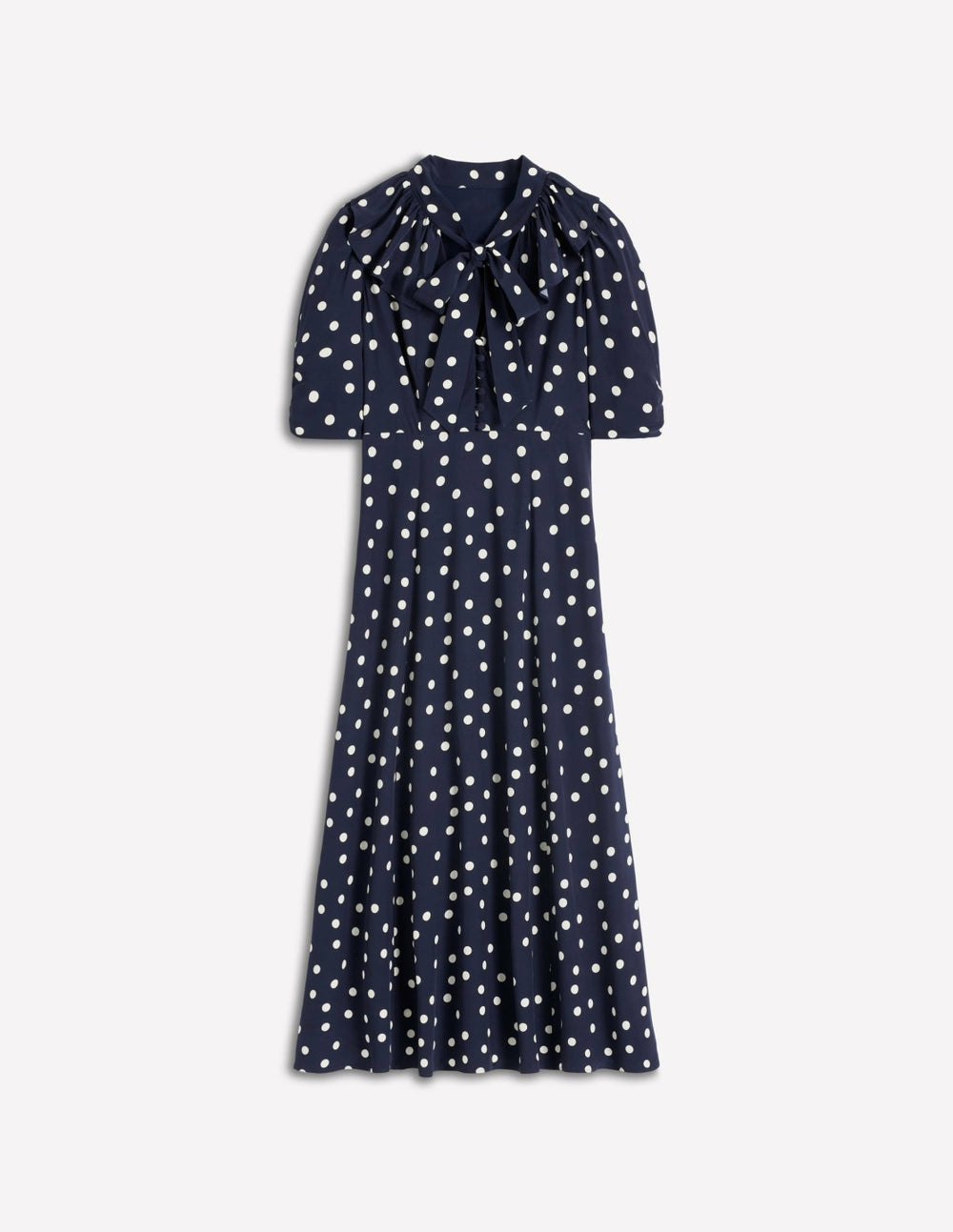Ruffle Collar Midi Dress-French Navy Painted Spaced Dot / Boden Discount