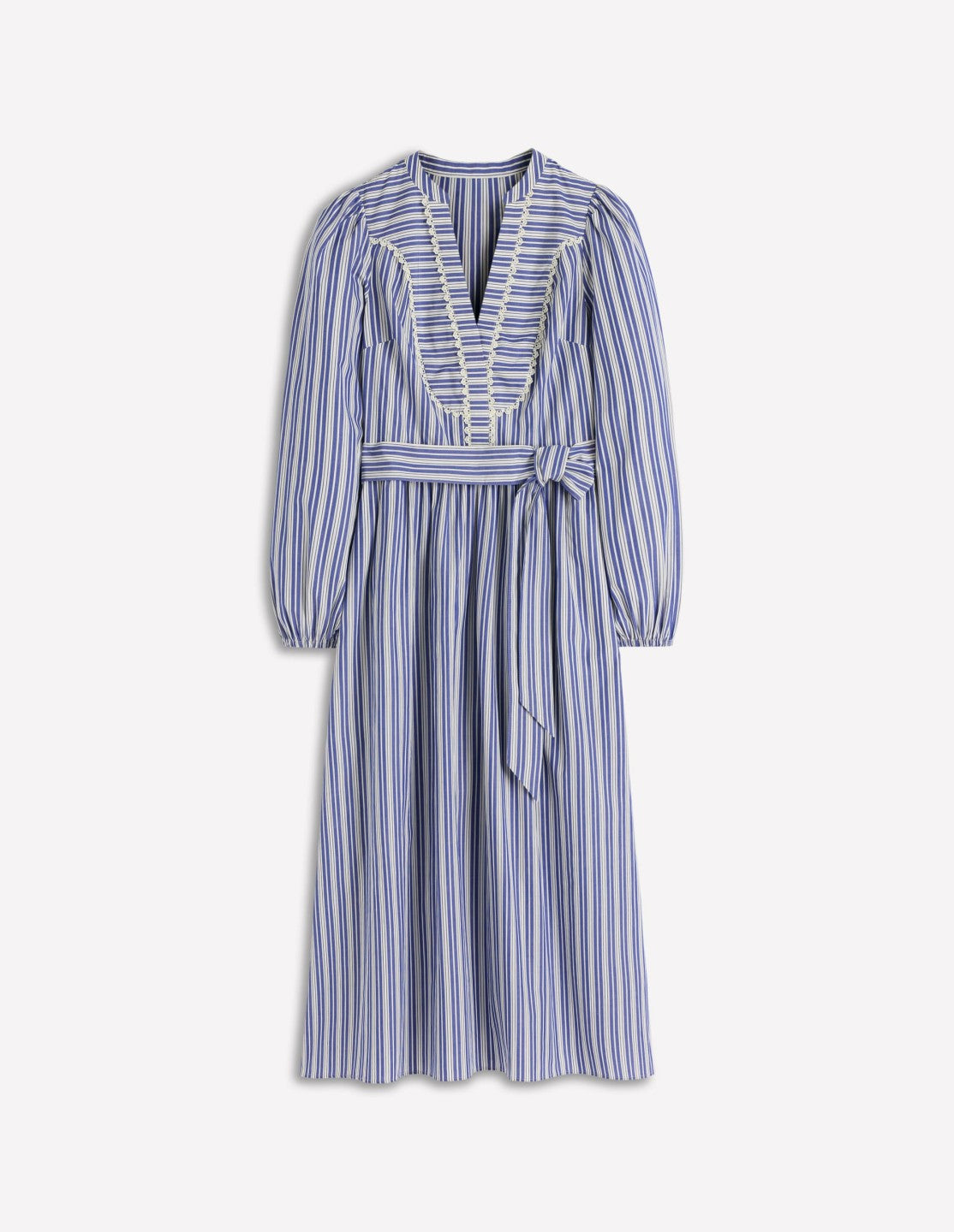 Cary Cotton Midi Dress-Bright Blue Varigated Stripe / Boden On sale
