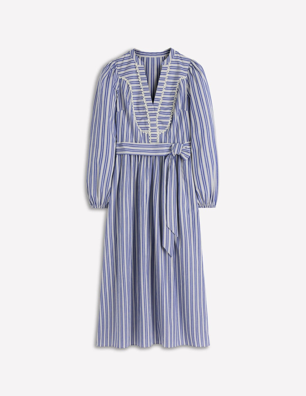 Cary Cotton Midi Dress-Bright Blue Varigated Stripe / Boden On sale
