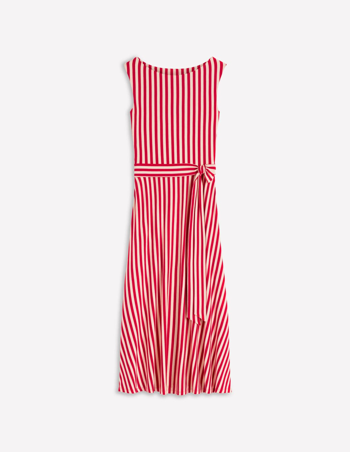 Tamsin Jersey Midi Dress-Merida Red and Ivory Stripe / Boden Online