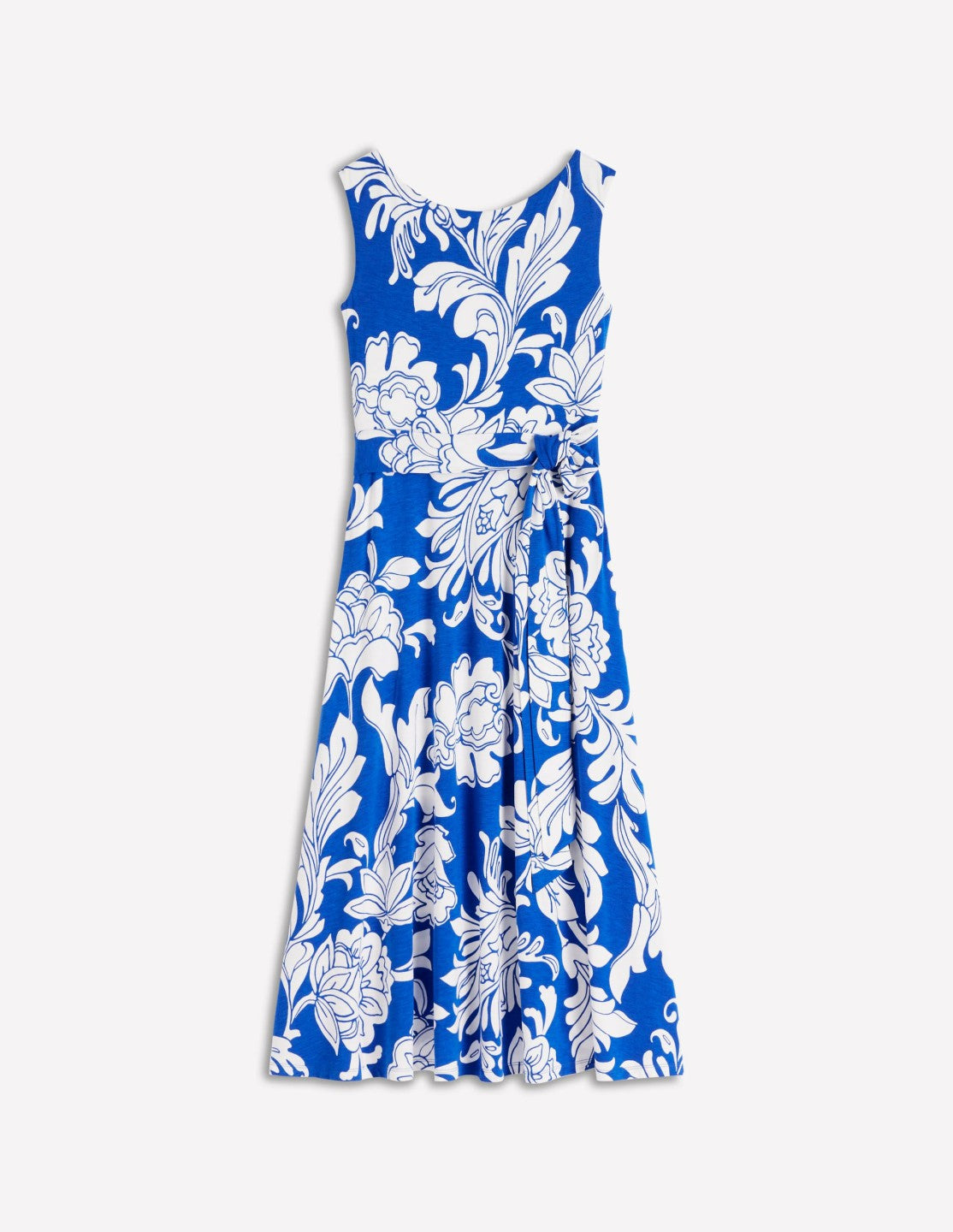 Tamsin Jersey Midi Dress-Blue, Botanical Flourish Mono / Boden Outlet