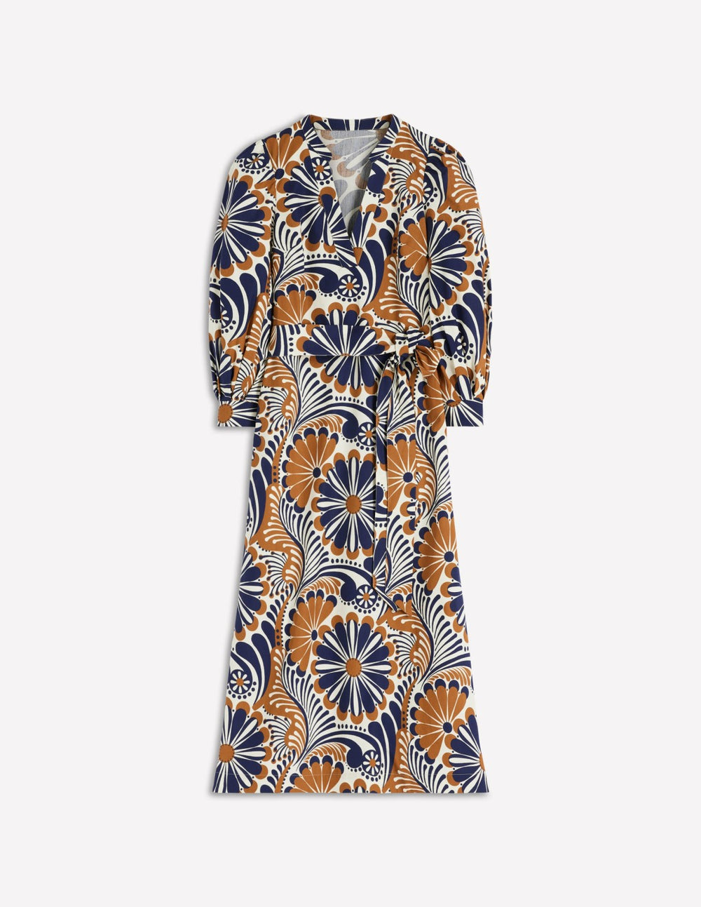 Octavia Cotton Dress-Navy Euphoric Gardens / Boden