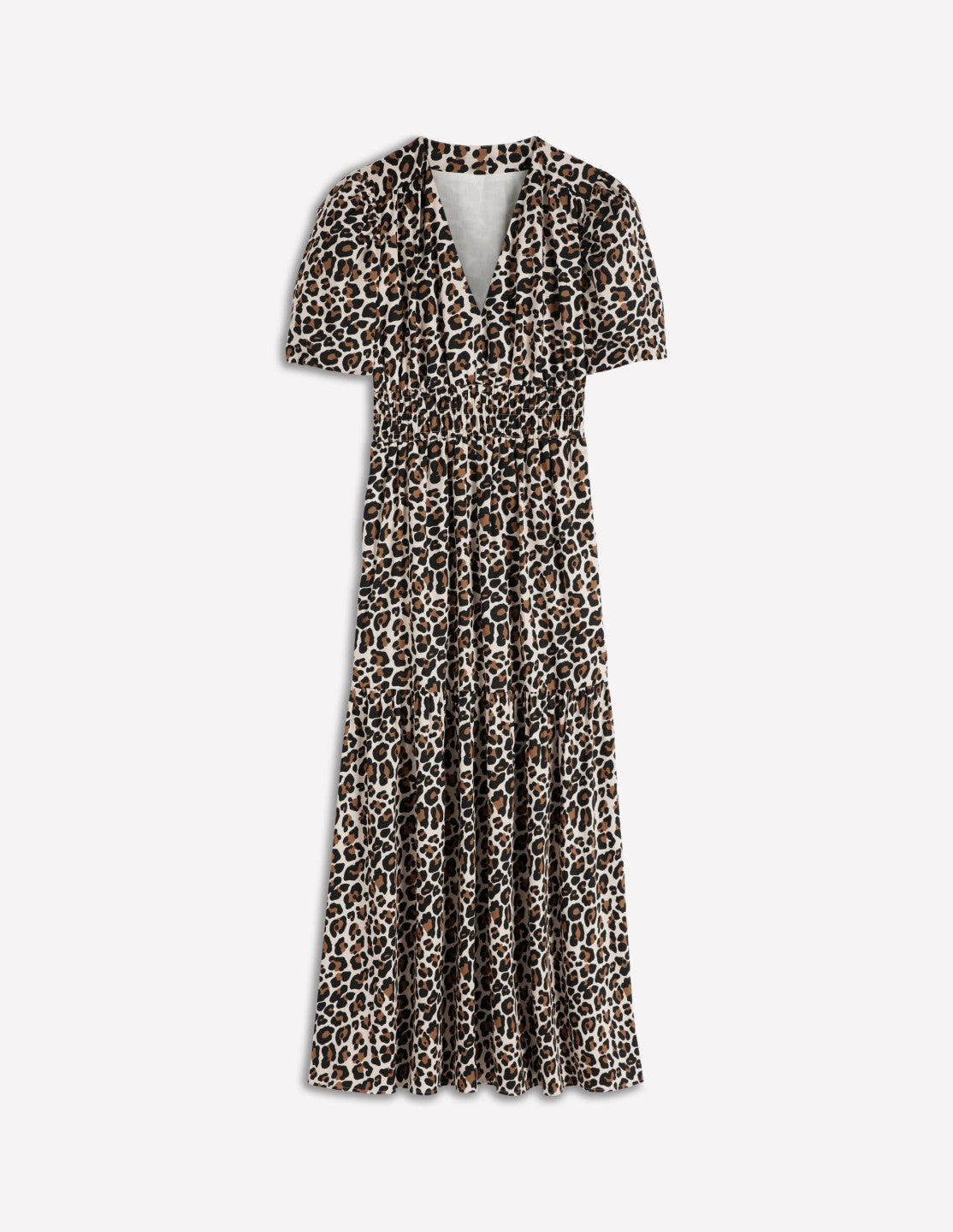 Irene Puff Sleeve Cotton Dress-Almond Milk, Cheetah Pop / Boden Sale