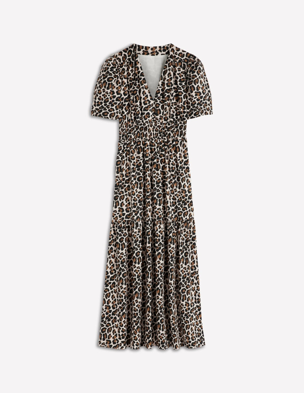 Irene Puff Sleeve Cotton Dress-Almond Milk, Cheetah Pop / Boden Sale