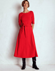 Mathilde Tie Waist Ponte Dress-Spicy Red / Boden Discount