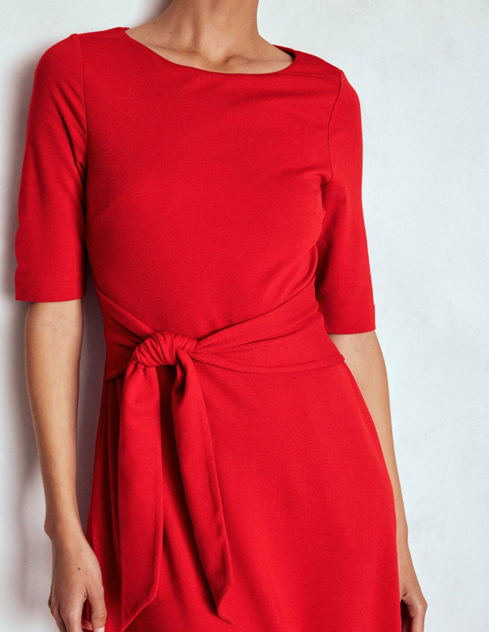Mathilde Tie Waist Ponte Dress-Spicy Red / Boden Discount