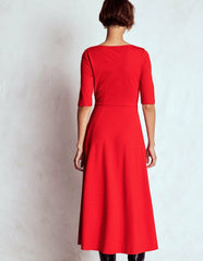 Mathilde Tie Waist Ponte Dress-Spicy Red / Boden Discount