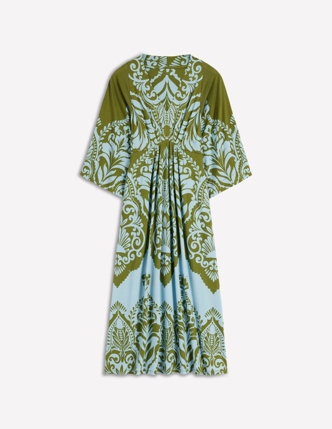 Nell Kimono Midi Jersey Dress-Olive, Ornamental Garden / Boden Online