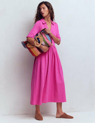 Aria Collared Jersey Dress-Passion Flower / Boden Discount
