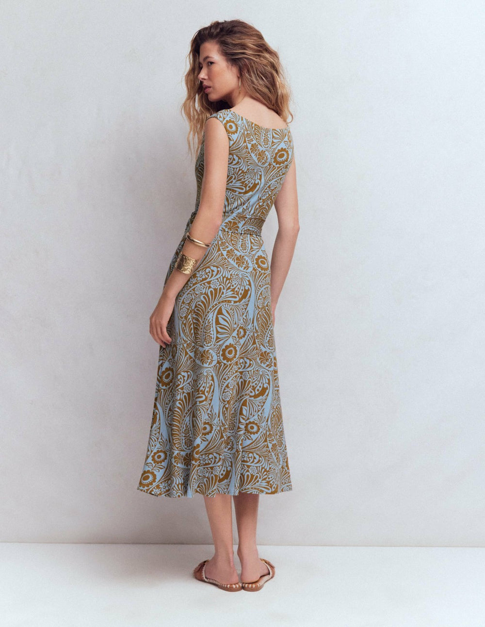 Tamsin Jersey Midi Dress-Blue, Enchanted Paisley / Boden On sale