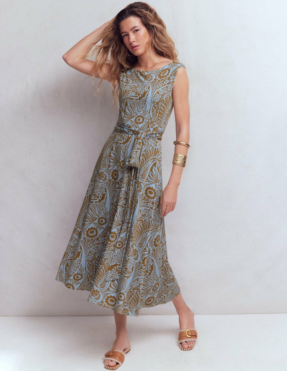 Tamsin Jersey Midi Dress-Blue, Enchanted Paisley / Boden On sale