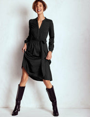 Naomi Long Sleeve Jersey Dress-Black / Boden us