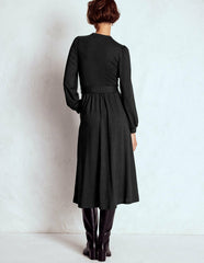 Naomi Long Sleeve Jersey Dress-Black / Boden us