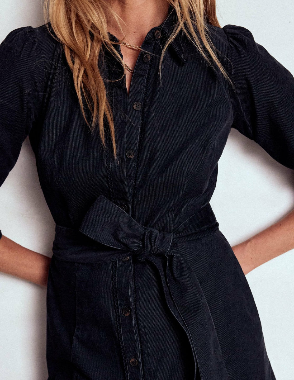 Clara Cord Midi Dress-Midnight Blue / Boden Online