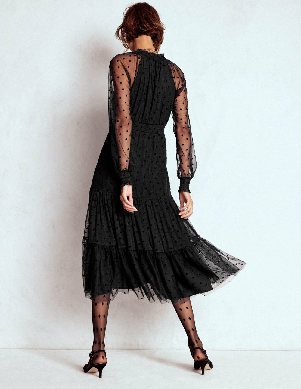 Lucille Tulle Midi Dress-Black / Boden Discount