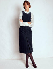 Ula Box Pleat Cord Midi Dress-Midnight Blue / Boden On sale