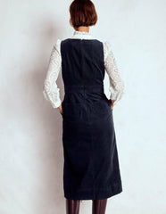 Ula Box Pleat Cord Midi Dress-Midnight Blue / Boden On sale