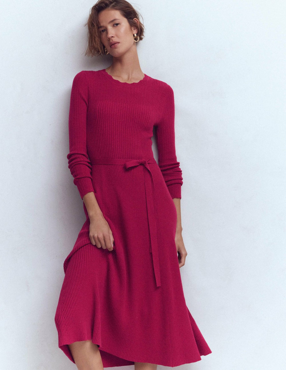 Isobel Knitted Midi Dress-Pomegranate / Boden us