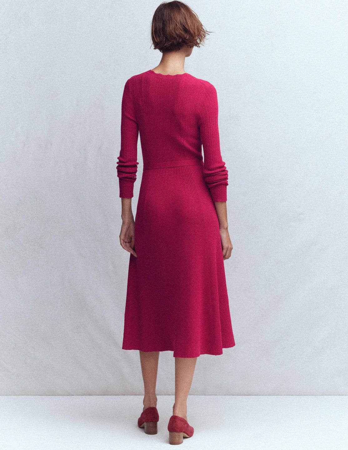 Isobel Knitted Midi Dress-Pomegranate / Boden us